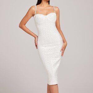 Nadine Merabi Sequin Nina White Dress